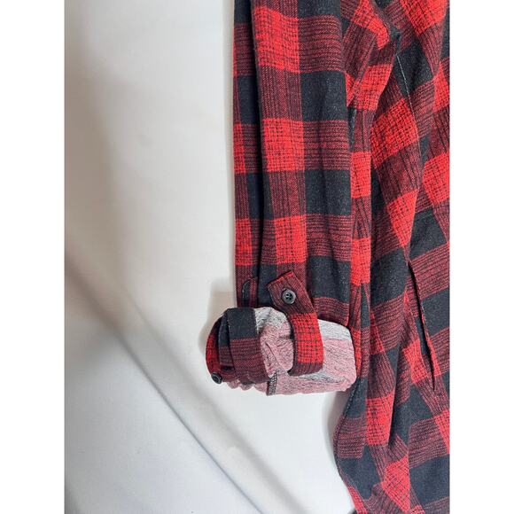 John Mark size 2X buffalo plaid sweater pockets red/black cabincore rustic - Picture 4 of 10